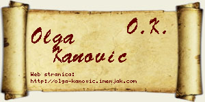 Olga Kanović vizit kartica